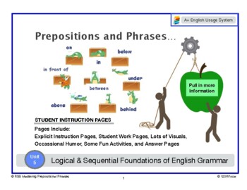 Preview of Mastering the Use of Prepositional Phrases: Student Lessons