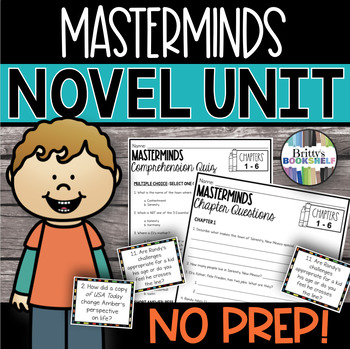 Preview of Novel Study Aligned to Masterminds by Gordon Korman
