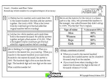 mastery maths year 6 5th grade number and place value tpt