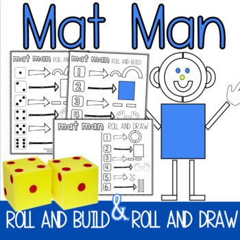 Preview of Mat Man   I    Roll & Build  l  Roll & Draw  l  Math and Handwriting activities