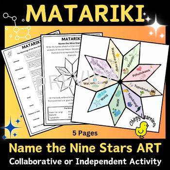 Preview of Matariki / Pleiades Name the Nine Stars Art / Activities / Crafts / Paper NZ