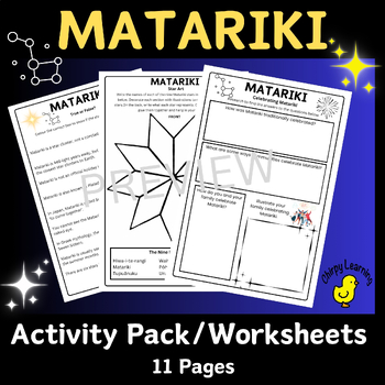 Preview of Matariki /Pleiades star cluster activity pack NZ