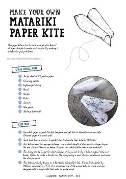Preview of Matariki - Simple paper kite