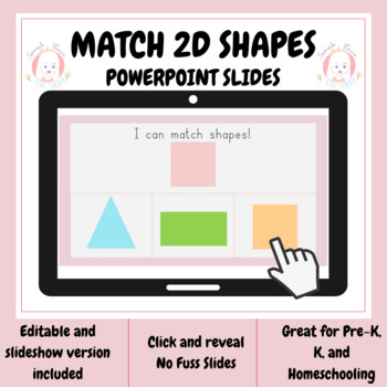 Preview of Editable Powerpoint Match Shapes Pre-K & Special Education: Part 2