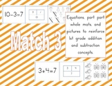 Match 3- Part Part Whole, Equations, and Pictures matching game