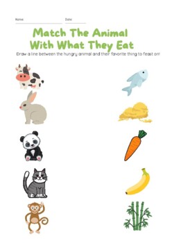 Match An Animal With What They Eat by Miss Sarah's Fun Activities For  Children