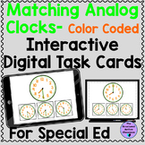 Match Analog Clocks Color Coded Digital Task Cards Special