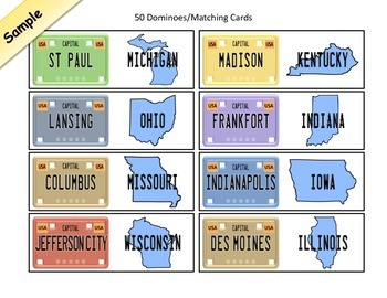 State and Capital Match Game Center by Audrums | TPT