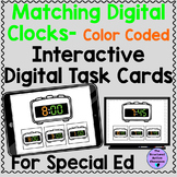 Match Digital Clocks Digital Task Cards Color Coded Specia