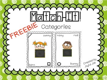 Preview of Match It! Categories FREEBIE