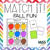 Match It! Fall Fun Independent Work Task