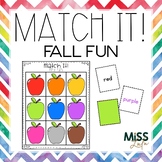 Fall Fun Matching Independent Work Task