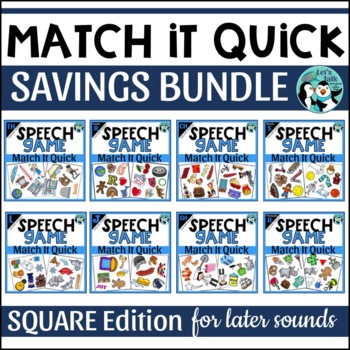 Preview of Match It Quick Game Bundle for Later Developing Sounds | Square Edition