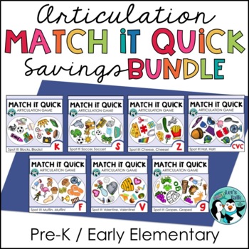 Preview of Match It Quick Game Savings Bundle | Early Elementary Sounds