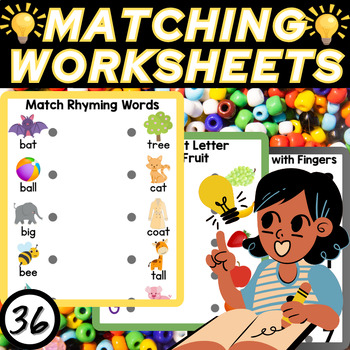Preview of Match & Learn: A Comprehensive Matching Workbook for Young Explorers
