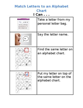 Preview of Match Letters to Alphabet Chart Task Card