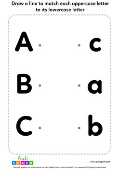 Match Uppercase To Lowercase Worksheets Special Education Worksheets