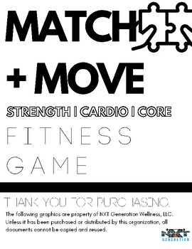 Preview of Match + Move Memory Fitness Game (50+ exercises and 2 card sets)