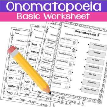 Preview of Basic Onomatopoeia sounds with the object Worksheet