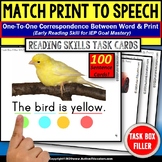 Match Print To Speech Reading Skills Task Box Filler For S