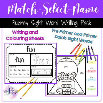 Preview of Match Select Name Reading & Writing Bundle | Functional Literacy | Spec Ed