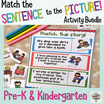 Preview of Match Sentences to Pictures Activity for Pre-K and Kindergarten Comprehension