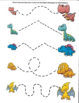 match small dino to large dino tracing activity tpt