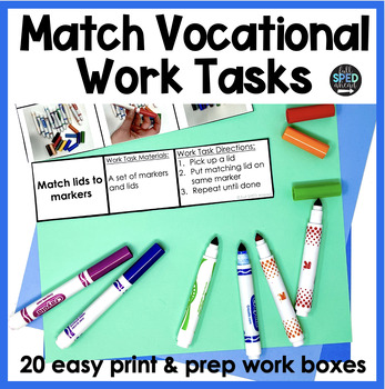Preview of Matching Work Task Boxes Bins Independent Vocational Skills Special Education
