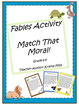 Preview of Match That Moral! Fables Activity For Middle School (Grade 6-8)