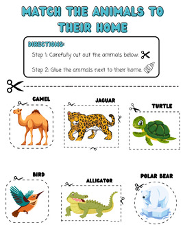 Preview of Habitat Matching Activity - Match The Animals To Their Home