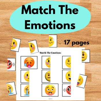 Preview of Match The Emotion Halves, Feelings Chart Calm Down Corner, Feeling Wheels