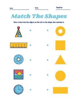 Preview of Match The Shapes Worksheet