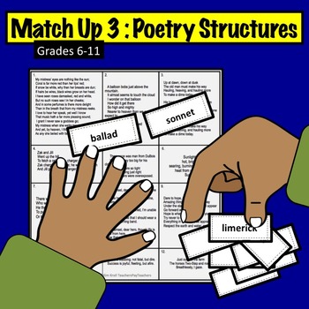 Preview of Match Up Activity #3: Poetry Structures