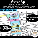 Standard Form Expanded Form Word Form Activity