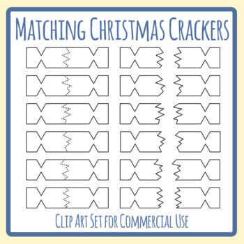 Match Up The Pulled Christmas Crackers Clip Art Set Commercial Use