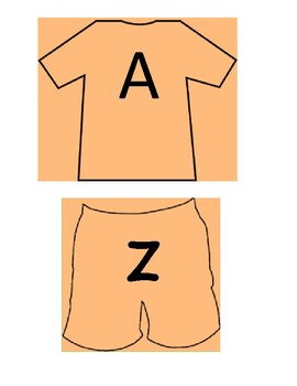 Preview of Match Upper and Lower Case Letters ~ Clothes Study