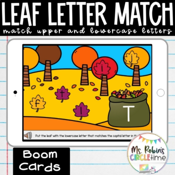 Preview of Fall Uppercase and Lowercase Letter Match | Leaf Letter Match | Boom Cards