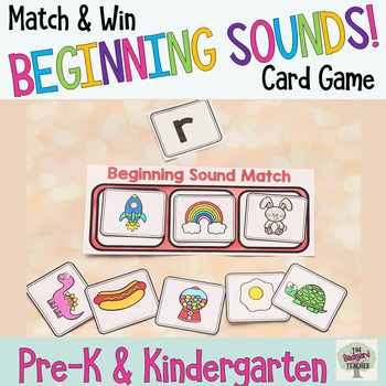 Preview of Match and Win Beginning Sounds Card Game for Pre-K and Kindergarten