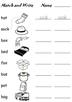 match and write vocabulary esl kids worksheets by linguring tpt