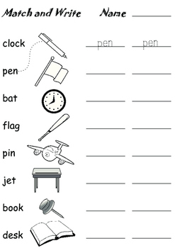 match and write vocabulary esl kids worksheets by linguring tpt