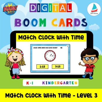 Preview of Match clock with Time Level - 3 | Analog Clock | Kindergarten K-1 Math