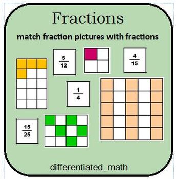 Preview of Match fraction pictures with fractions