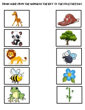 Match the Animal to the Food They Eat! by Early Childhood Resource Center