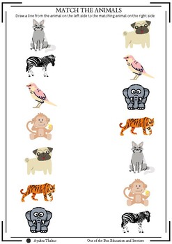 Match the Animals by Out Of the Box Education and Services | TPT