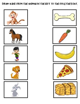 Match the Animals to the Food They Eat! by Early Childhood Resource Center