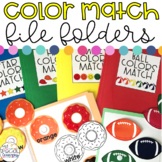Match the Color File Folder Activities for Special Education