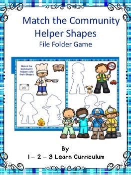 Preview of Match the Community Helper Shapes - File Folder Game