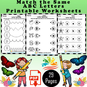 Match the Same ABC Letters Alphabet Matching Worksheets for Pre-k