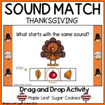 Preview of Match the Sounds - *Picture Sound Match* - Thanksgiving!!!! - Google Slides