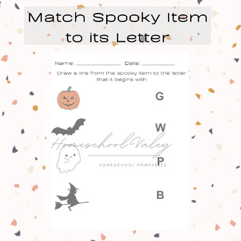 Preview of Match the Spooky Item to its Letter
